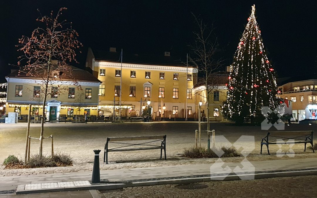Julgran på torget i Uddevalla